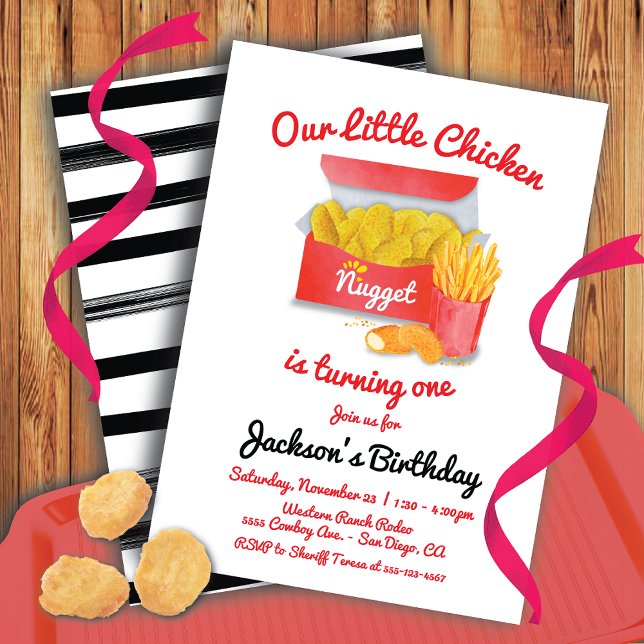 Invitation Little Chicken Nugget fête d'anniversaire (Créateur téléchargé)