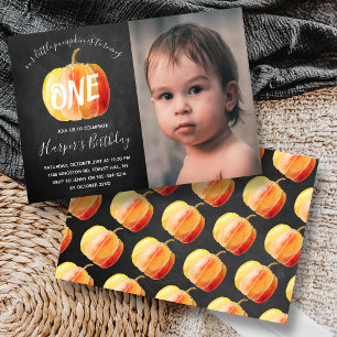 Invitation Little Citrouille Chalkboard 1er Anniversaire Phot