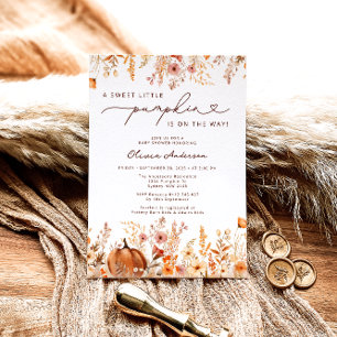 Invitation Little Citrouille est sur le chemin Baby shower Fl