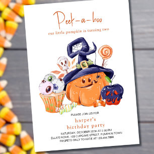 Invitation Little Citrouille Halloween Party Nourriture 2e an