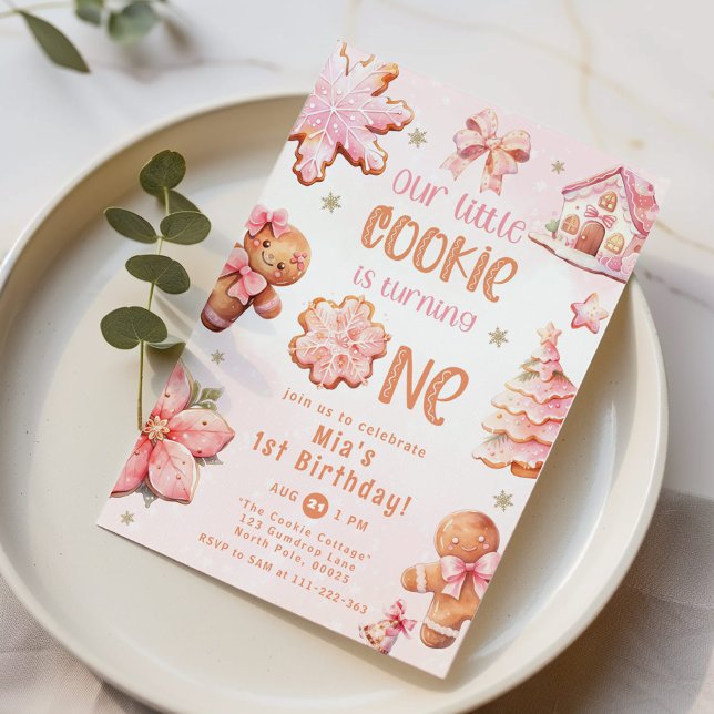 Invitation Little Cookie Noël 1er anniversaire (Créateur téléchargé)