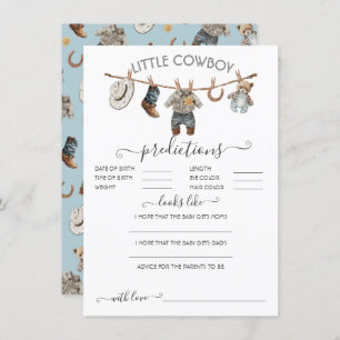 Invitation Little Cowboy Clothesline Baby Predictions Jeu