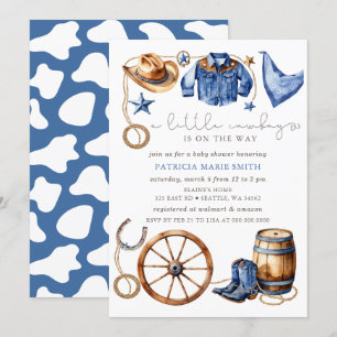 Invitation Little Cowboy Est Sur Le Chemin Du Baby shower Gar