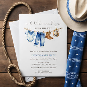 Invitation Little Cowboy Est Sur Le Chemin Du Baby shower Gar