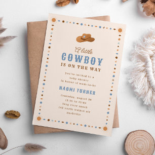 Invitation Little Cowboy sur le chemin Baby shower occidental