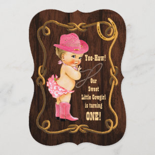 Invitation Little Cowgirl 1er anniversaire