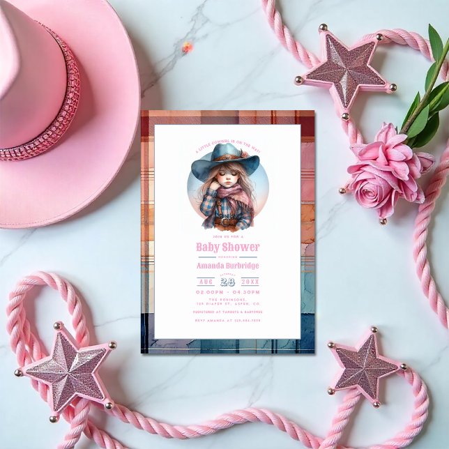 Invitation Little Cowgirl Western Baby shower (Little Cowgirl Western Baby Shower Invitation)