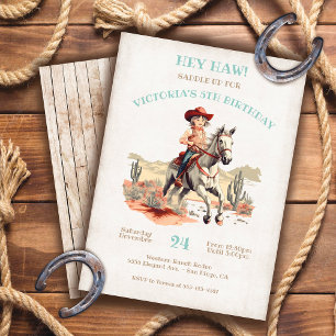 Invitation Little Cowgirl Western Pony fête d'anniversaire