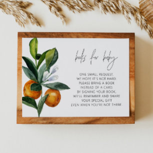 Invitation Little Cutie Citrus Baby shower Livres pour bébé