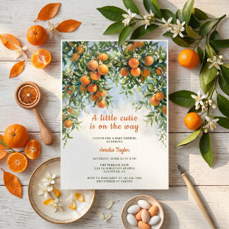 Invitation Little Cutie Citrus Orange Blossom Baby Shower