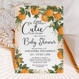 Invitation Little Cutie Clementine Orange Citrus Baby shower