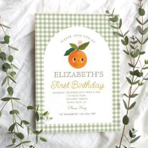 Invitation Little Cutie devient un anniversaire orange