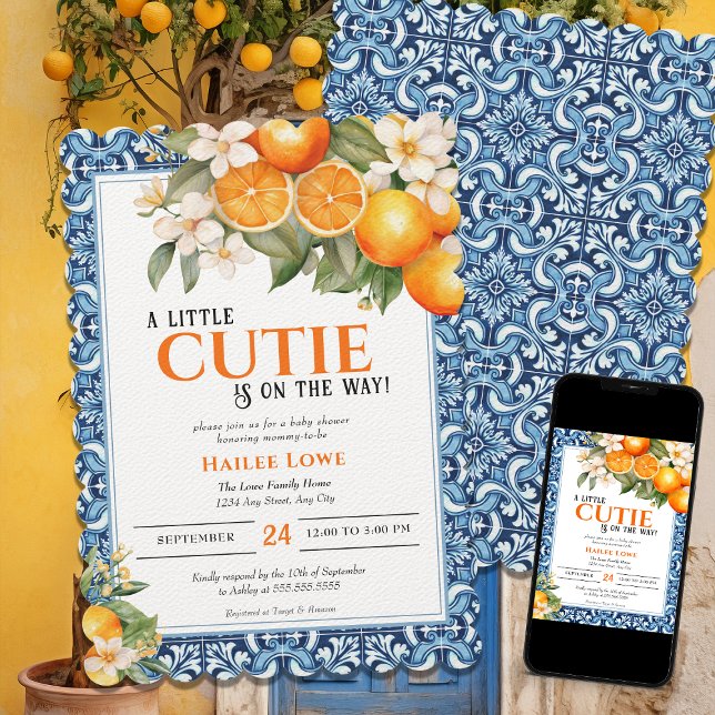 Invitation Little Cutie Est Sur Le Chemin Du Baby shower Modi (Créateur téléchargé)