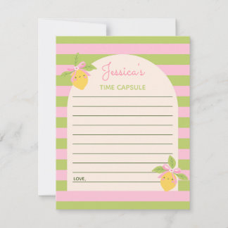 Invitation Little Cutie Lemon 1st Birthday Time Capsule Cards