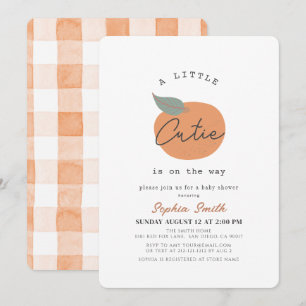 Invitation Little Cutie Orange Baby shower propre