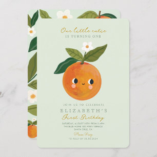 Invitation Little Cutie Orange Citrus 1er Anniversaire Invita