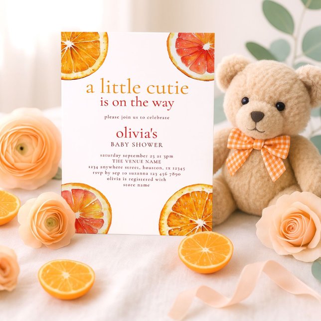 Invitation Little Cutie Orange Slices Baby shower fille (Créateur téléchargé)