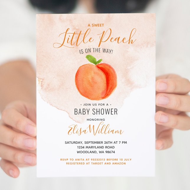 Invitation Little Cutie Peach est sur le Baby shower Way (Créateur téléchargé)