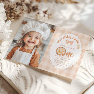 Invitation Little Cutie Pie 1er anniversaire en vichy photo