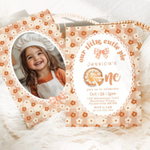 Invitation Little Cutie Pie 1ère photo florale d'anniversaire