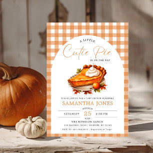 Invitation Little Cutie Pie Citrouille Automne En vichy Baby 