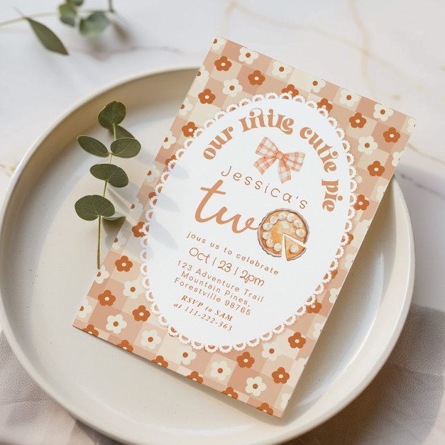 Invitation Little Cutie Pie est deux fête de 2ème anniversair (Créateur téléchargé)