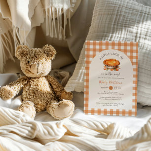 Invitation Little Cutie Pie Fall Citrouille En vichy Baby sho