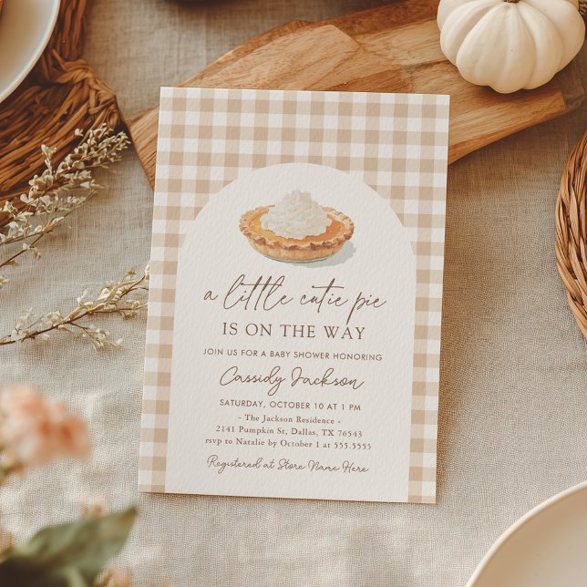 Invitation Little Cutie Pie sur le chemin Baby shower d'autom (Créateur téléchargé)