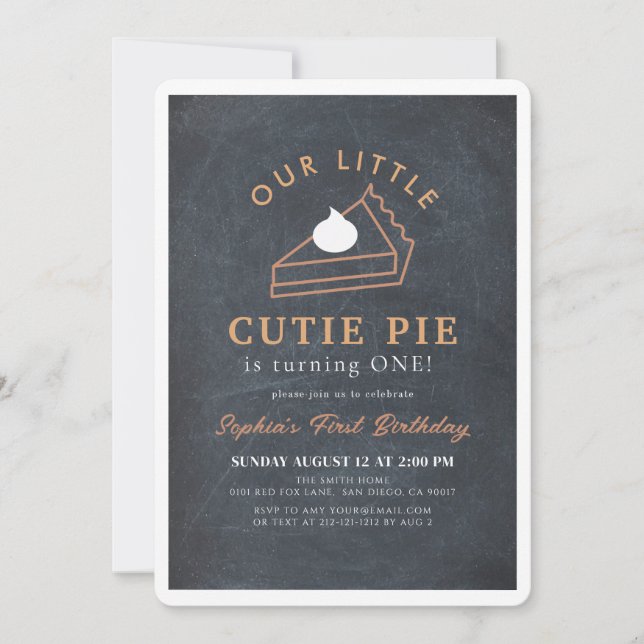 Invitation Little Cutie Pie Thanksgiving 1er anniversaire (Devant)
