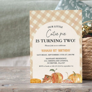 Invitation Little Cutie Pie Thanksgiving 2e anniversaire