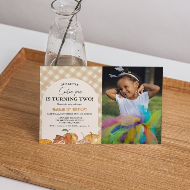 Invitation Little Cutie Pie Thanksgiving 2e anniversaire (Créateur téléchargé)