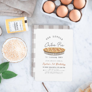 Invitation Little Cutie Pie Thanksgiving Blanc 1er anniversai