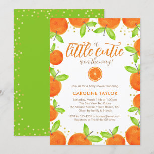 Invitation Little Cutie sur le chemin Orange Clementine Baby 