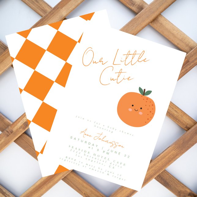 Invitation Little Cutie Tangerine Citrus Baby Shower (Créateur téléchargé)
