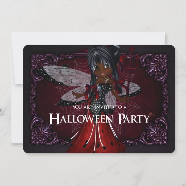 Invitation Little Devil Ladybug Imaginaire Halloween Invitati (Devant)