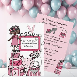 Invitation Little Diva Girls Makeover Spa Day Anniversaire In