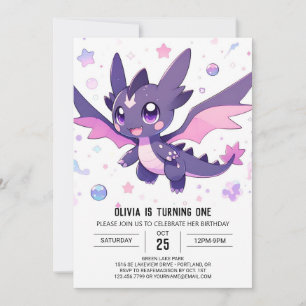 Invitation Little Dragon 1er anniversaire