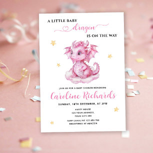 Invitation Little Dragon est sur le chemin Baby shower