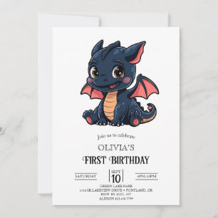 Invitation Little Fantasy Digital Dragon 1er anniversaire