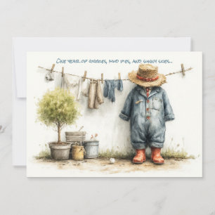 Invitation Little Farmer - 1er Anniversaire Fête des Granges