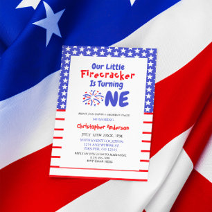 Invitation Little Firecracker 1er anniversaire