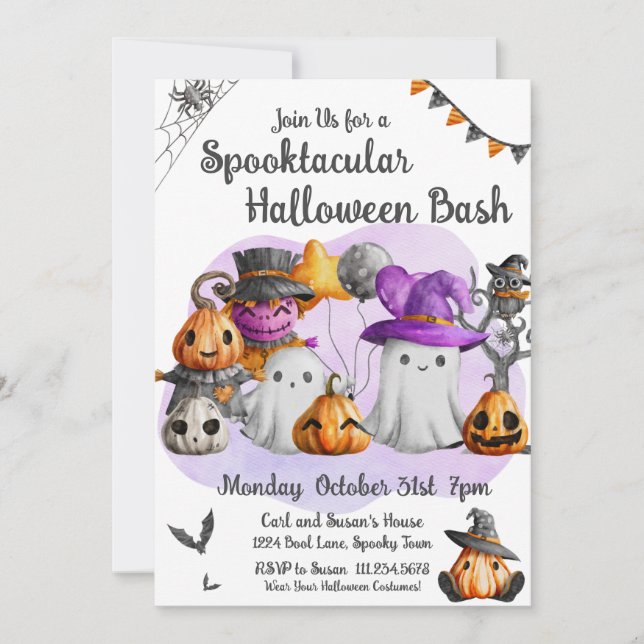Invitation Little Ghost Halloween (Devant)