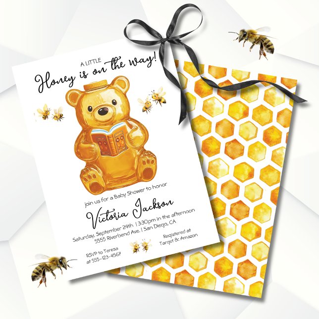 Invitation Little Honey Bee Baby shower (Créateur téléchargé)