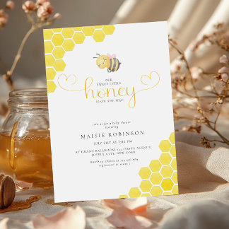 Invitation Little Honey Is on the Way Honeycomb Baby Shower