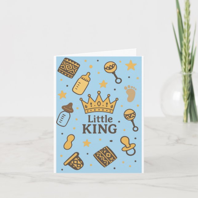 Invitation Little King Baby shower (Devant)