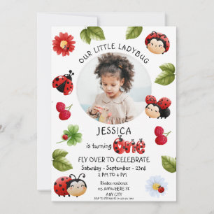 Invitation Little Ladybug 1ère fête d'anniversaire Photo