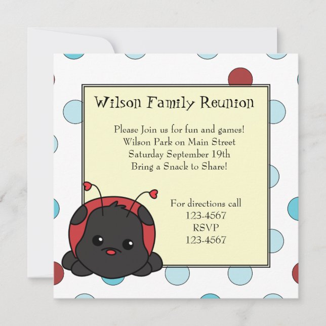 Invitation Little Ladybug Cutie (Devant)
