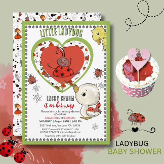 Invitation Little Ladybug Ducklin's Lucky Charm is on Her Way