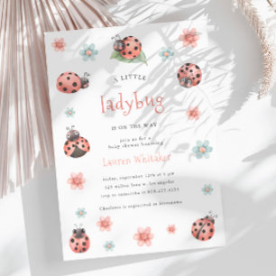 Invitation Little Ladybug Est En Chemin Baby shower Fille