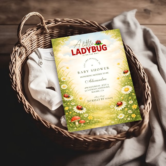 Invitation Little Ladybug Meadow Celebration Baby Shower (Créateur téléchargé)